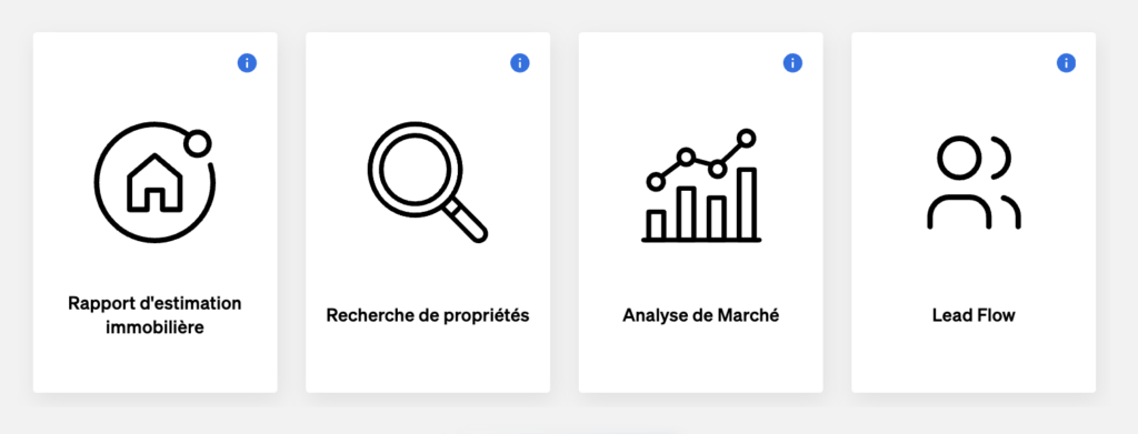 Page d'accueil de CASAFARI avec l'estimation immobilière