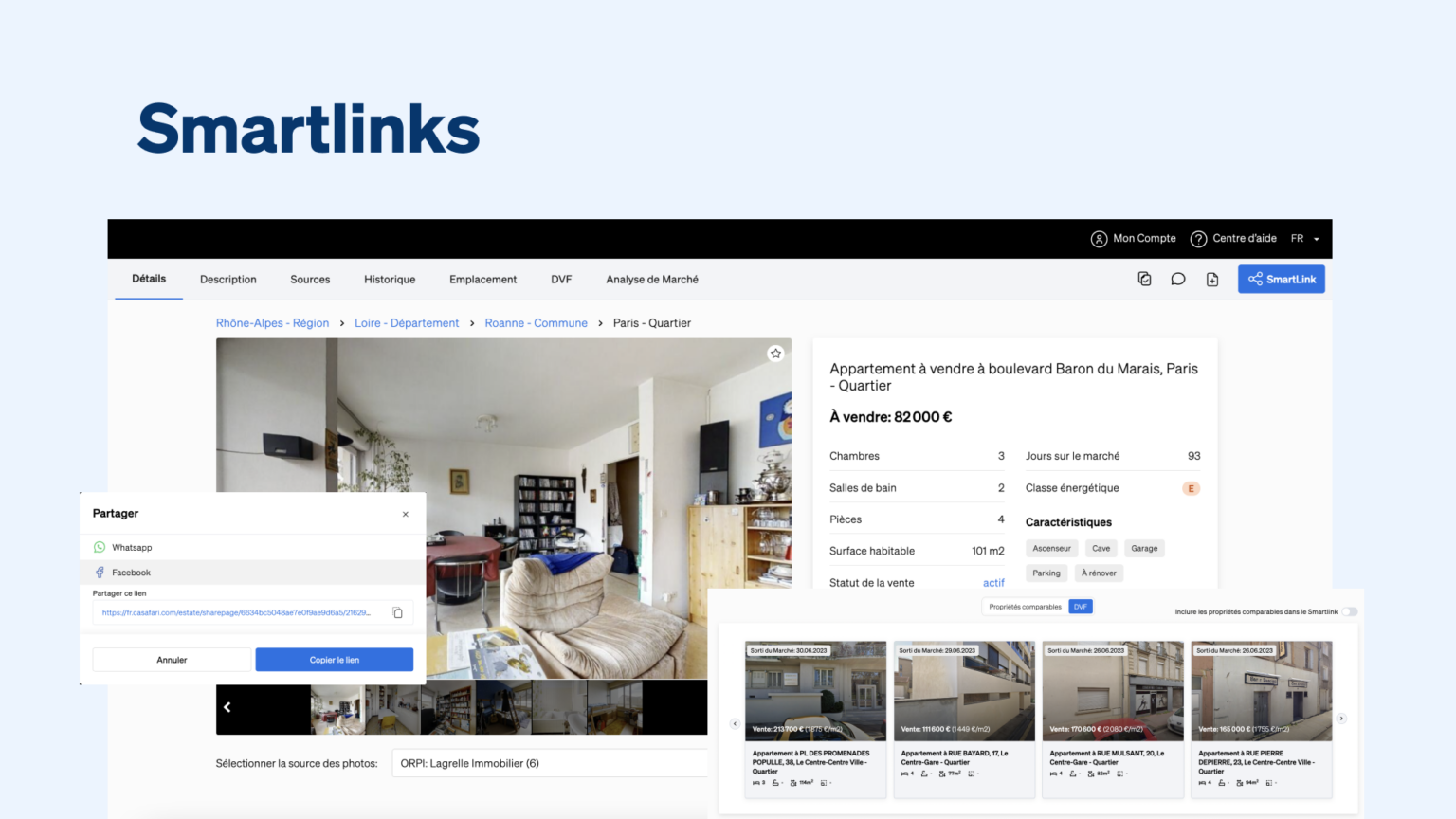 Smartlink, une fonctionnalité des produits CASAFARI