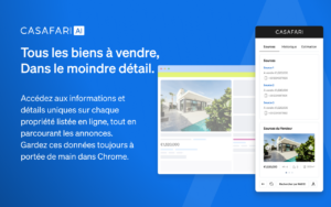 CASAFARI AI Chrome Extension, un outil permettant d'accéder aux données du marché sur le navigateur de l'agent immobilier