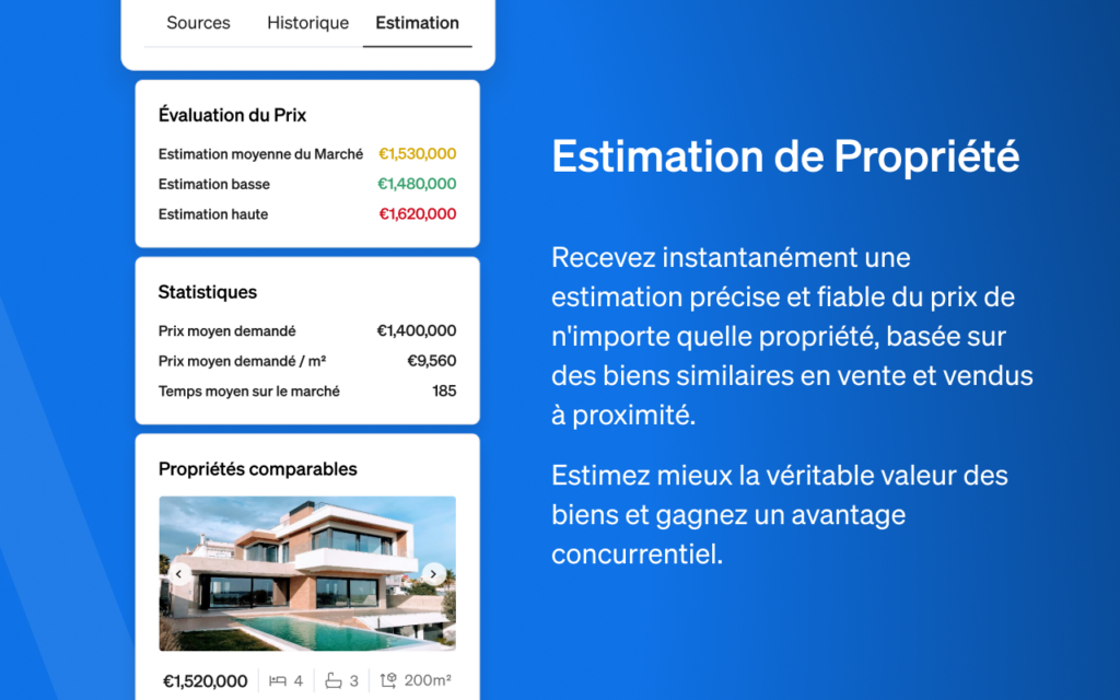 L'évaluation des prix dans l'extension Chrome de CASAFARI AI