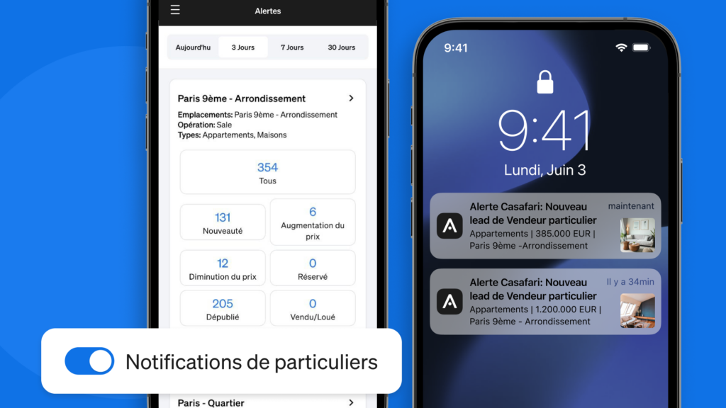 Activez les notifications sur l'application mobile CASAFARI AI pour être le premier informé des propriétés mises en vente par des vendeurs privés.