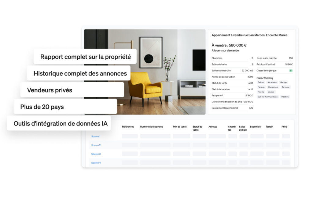 L'API Property Listing de CASAFARI est une API de données immobilières qui affiche tous les détails de chaque annonce disponible sur le marché.